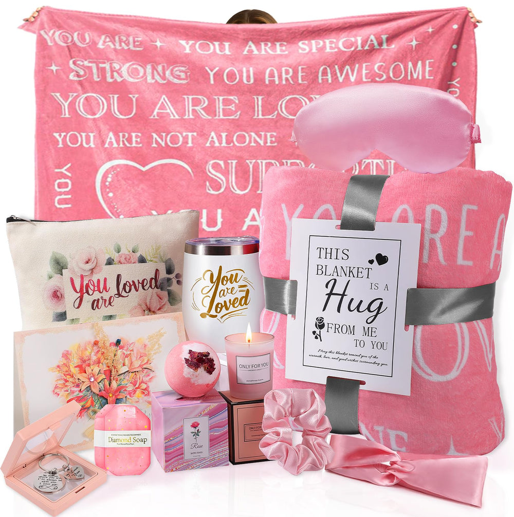 Dulayoo gift basket blanket with inspirational prints for cozy moments.