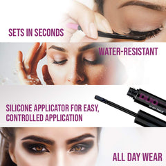 Lashes secured with DUO glue in a waterproof hold scenario