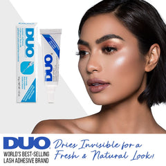 DUO strip lashes adhesive in use on lashes for secure adhesion