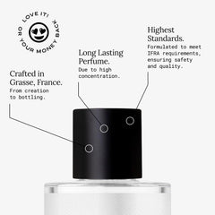 Dupe Paris D105 close-up highlights bottle and rich patchouli undertone.