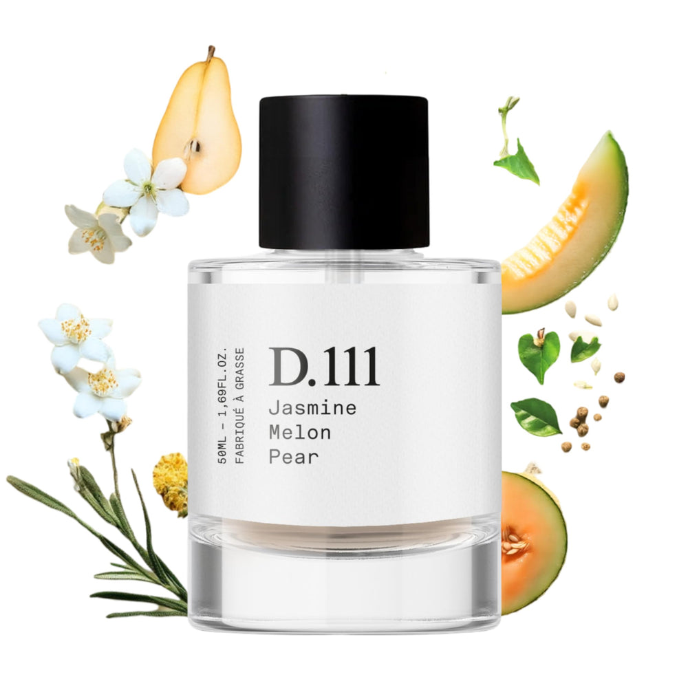Dupe. Paris D.111 bottle front, elegant fragrance silhouette and lasting appeal.