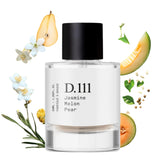 Dupe. Paris D.111 bottle front, elegant fragrance silhouette and lasting appeal.