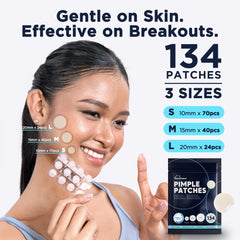 Dura Cleanse patches come in S, M, and L to fit blemishes.
