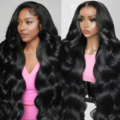 Durita 30-inch body-wave lace-front wig showing full density and natural volume.