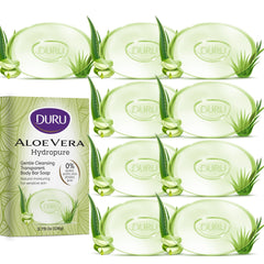 Duru Aloe Vera Glycerin Bar Soap packaging demonstrates vegan, plant-based cleansing.