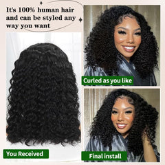 Durya deep wave wig with transparent lace and baby hairs for realism