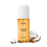 DUSA Caramel Glow bottle front view showing warm vanilla caramel aroma for everyday freshness.