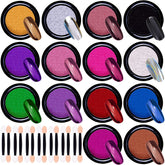 Duufin chrome nail powder collection jars for a dazzling mirror finish.