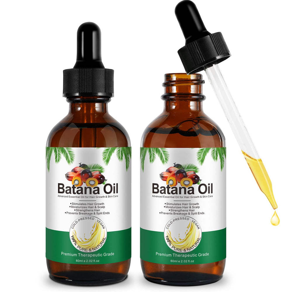 Dvoevivh Batana Oil bottle on shelf offering pure, chemical-free hair nourishment.