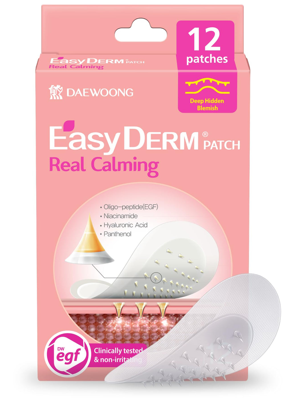 DWEasyDerm microdart patch targets deep pimples for precise, discreet care.