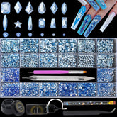 DZHILHMX nail rhinestones light blue 4300pcs shine brilliantly for stylish nails.