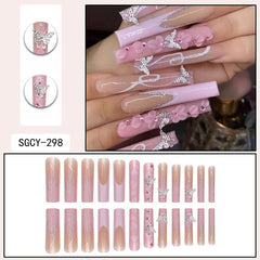 DZPGUONIZ nail glue stickers and mini file for fast, secure application.