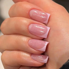 DZPGUONIZ pink French tip nails in a box for easy at-home manicure