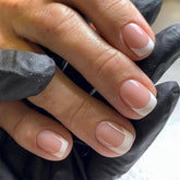 DZPGUONIZ white French tip short square nails for a chic, salon-style manicure.