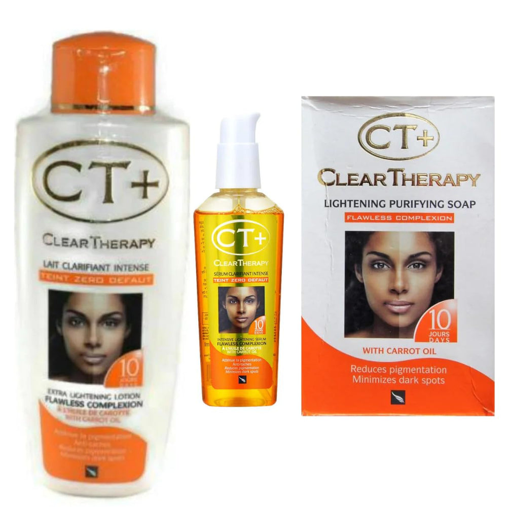 E de B CT+ Clear Therapy lotion bottle, lightweight formula for even-looking skin.
