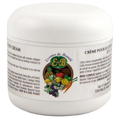 E de B Essence bottle front shows collagen cream for hydration.