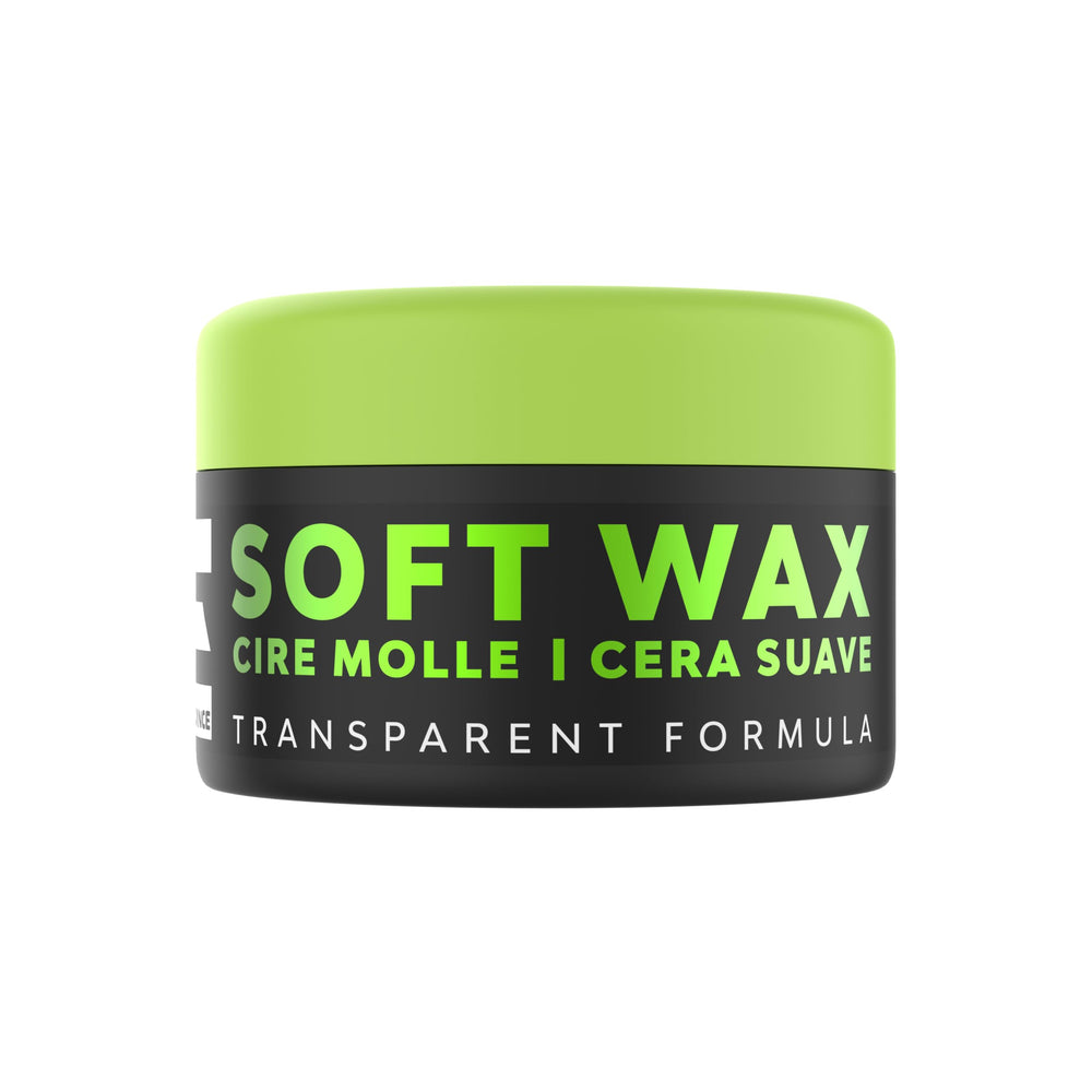 E Elegance Soft Wax jar close-up showing moisturizing argan oil for shine
