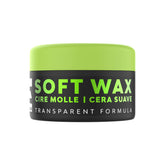 E Elegance Soft Wax jar close-up showing moisturizing argan oil for shine