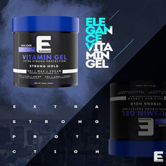 E Elegance thickening effect on hair strands adds visible volume.