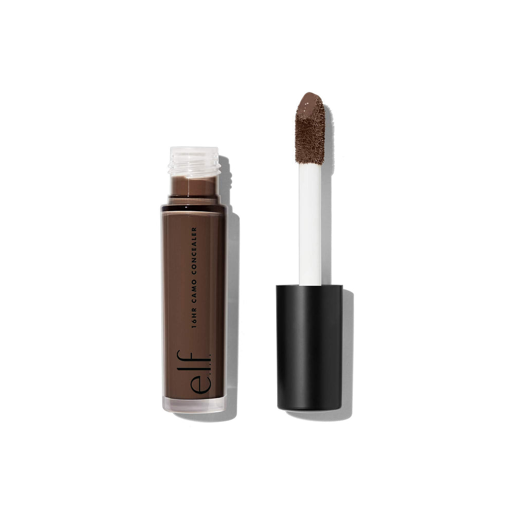 e.l.f. 16HR Camo Concealer Rich Ebony with doe-foot applicator for precise coverage