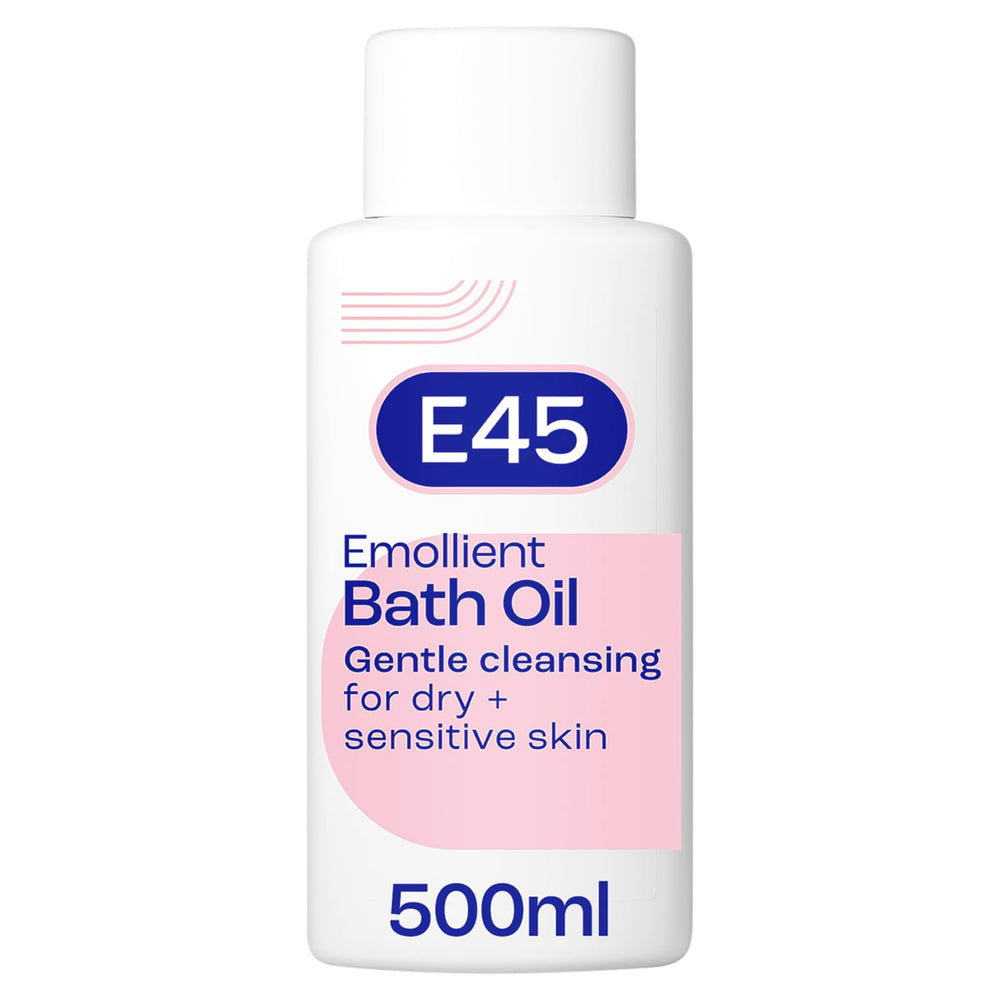E45 Bath 500ml bottle pour: fragrance-free soothing bath experience