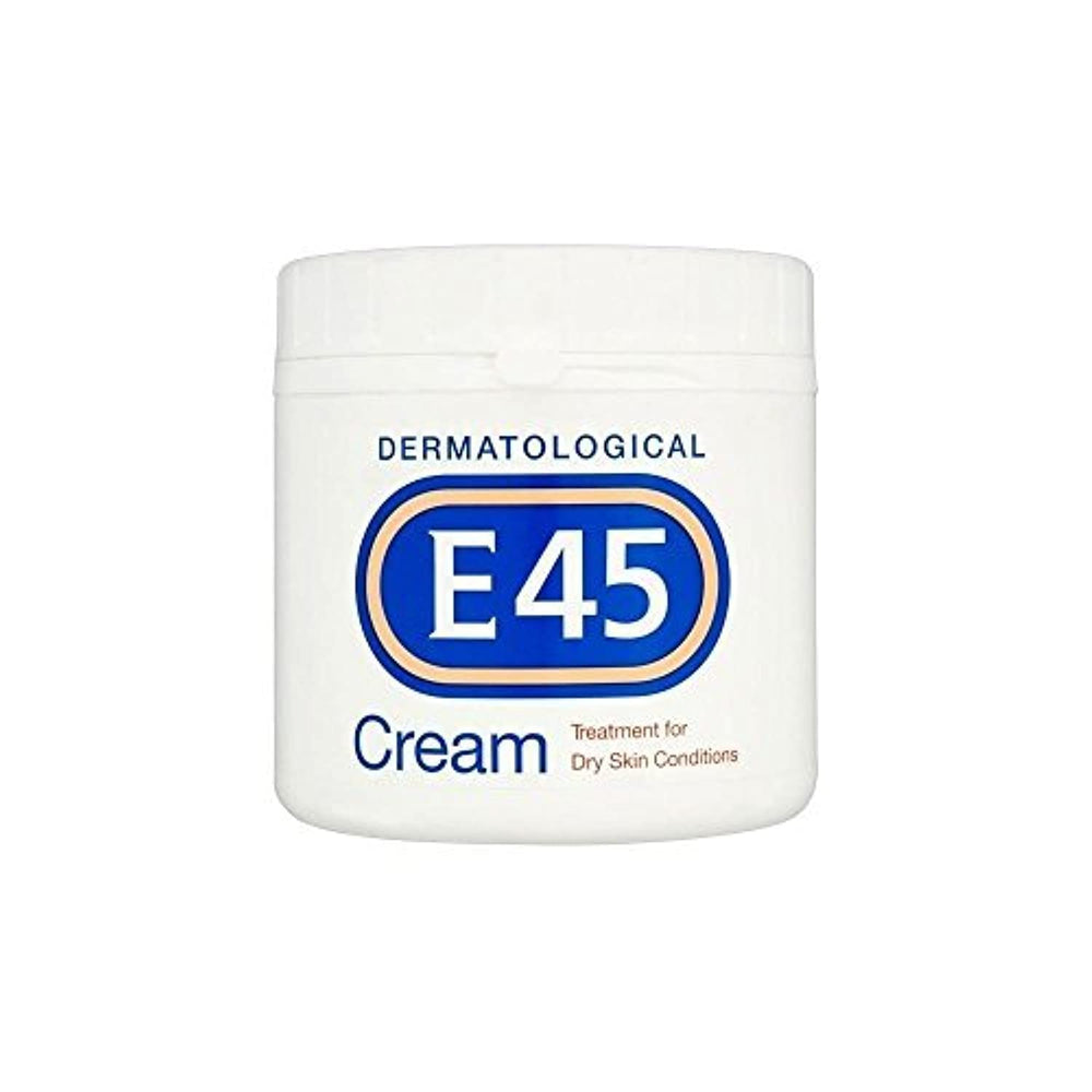 E45 dermatological cream pack of 2 350 g tubes for ongoing dry skin care.