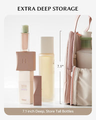 EACHY waterproof cosmetic bag protects contents from spills during travel