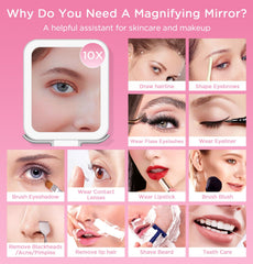 EAONE travel mirror shows 10X magnification for precise detail checks