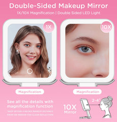 EAONE travel mirror shows 1X magnification for full-face view