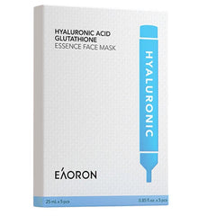 Eaoron Hyalu Acid Glutathione Mask cloth close-up highlights breathable fabric and rich essence absorption.