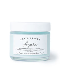 Earth Harbor AZURE neck crème bottle front—luxury hydration for delicate neck skin