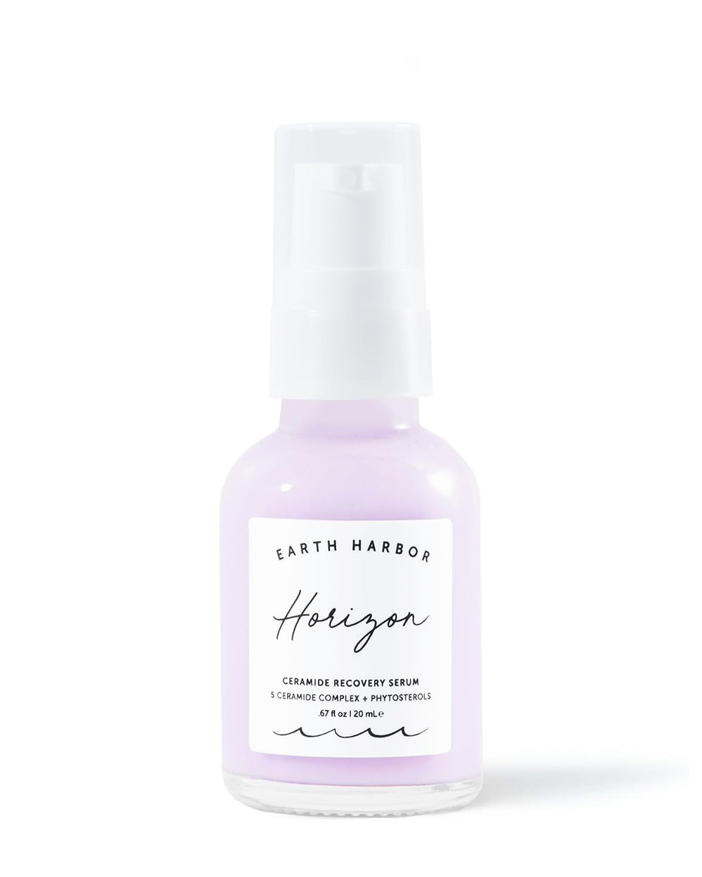 Earth Harbor Horizon Serum bottle on a clean surface highlights barrier support