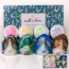 Earth and Home gemstone soap green jade with crystal inside for daily moisturizing ritual