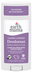 Earth Mama Calming Lavender Deodorant bottle shows aluminum-free formula for sensitive skin.