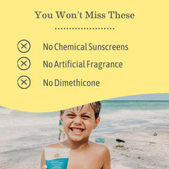 Family applying Earth Mama Uber-Sensitive Sunscreen Lotion outdoors for sun protection