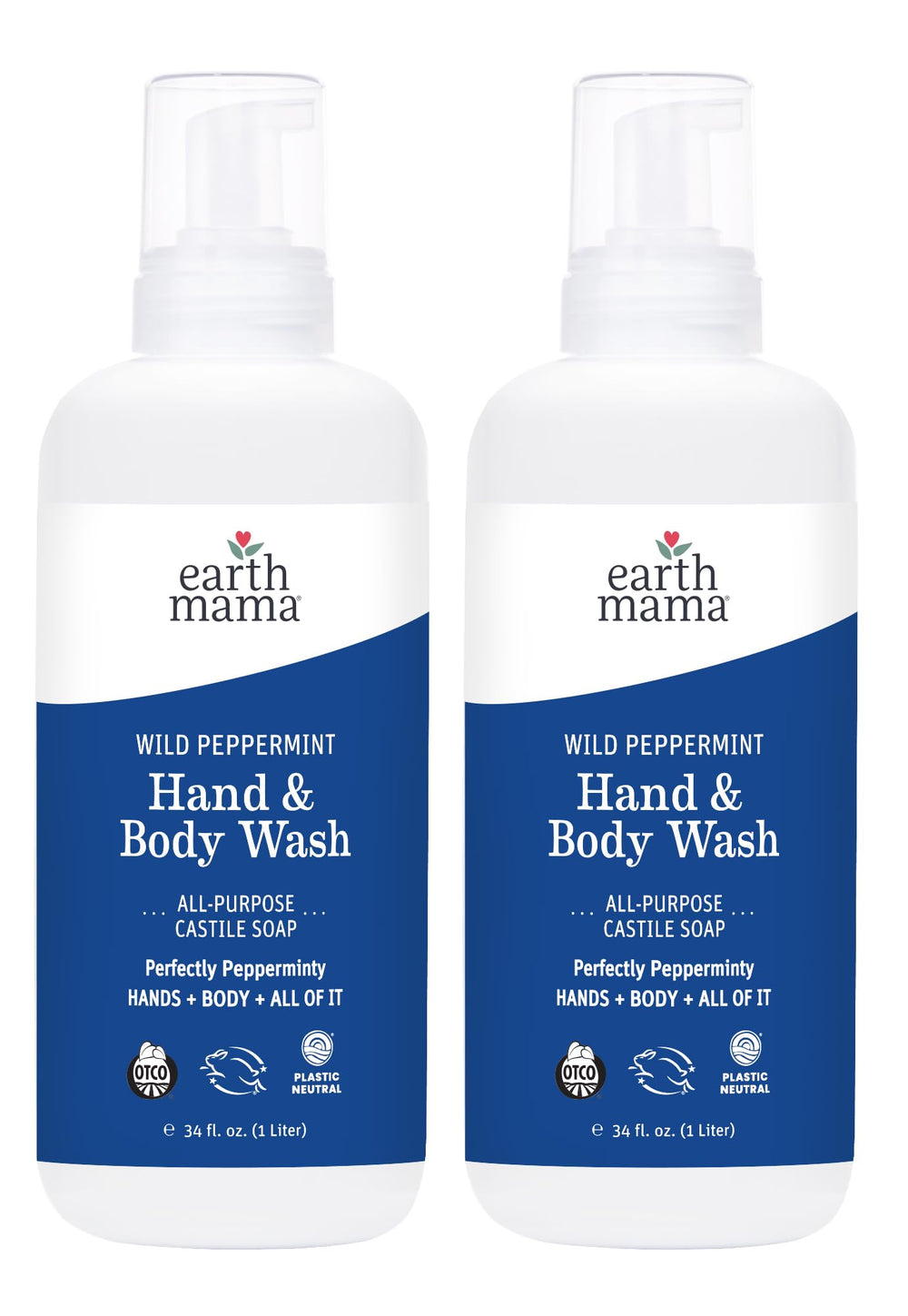 Earth Mama Wild Peppermint Hand Wash foamer pump ready for daily family cleansing