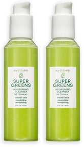 Earth To Skin Super Greens face cleanser bottle shows vitamin rich formula for daily use