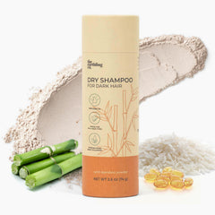 The Earthling Co. dry shampoo bottle-pour offers easy application for quick refresh and oil control.