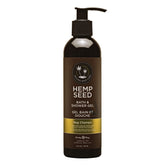 Earthly Body Hemp Seed Bath & Shower Gel Nag Champa bottle showcases a nourishing cleanse.