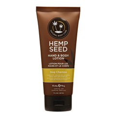 Earthly Body hemp-seed-hand-lotion bottle offers lightweight hydration for daily use.