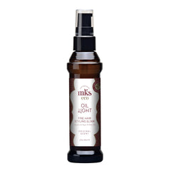 Earthly Body MKS Eco Hair Elixir bottle provides lightweight hydration for fine hair.