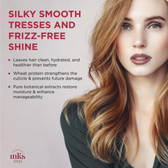 Earthly Body MKS eco Hydrate Conditioner Isle of You application helps smooth hair