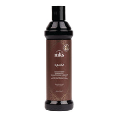 Earthly Body MKS Eco Kahm Smoothing Shampoo bottle shows a hydrating, shine-ready formula.