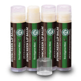 Earth's Daughter SPF lip balm eucalyptus mint 4-pack tube shown for sun protection.