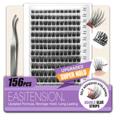 EASITENSION clusters packaging for 156 pieces, DIY lashes at home.