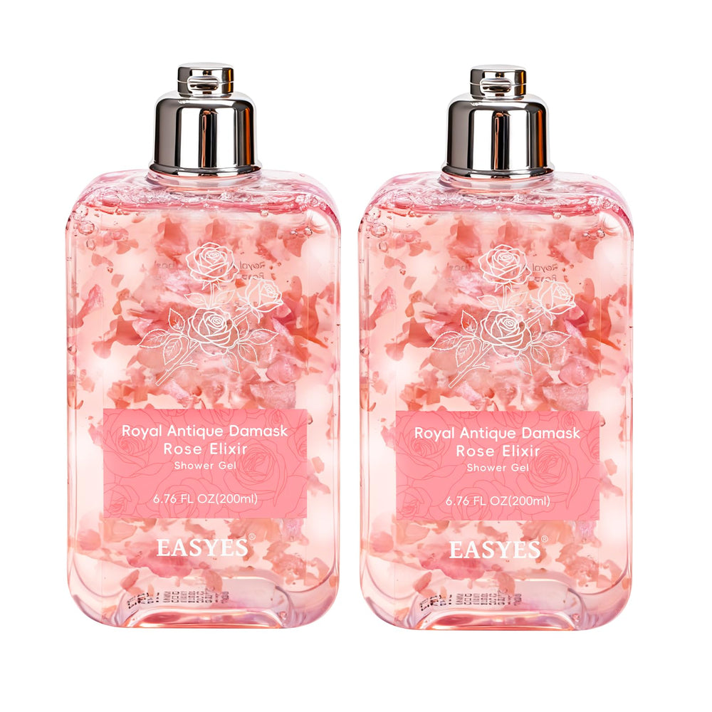 Easyes Rose Elixir bottle pour highlights gentle foam for daily cleansing.