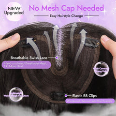 Eawwii soft black topper back-base closeup shows breathable, skin-friendly foundation.