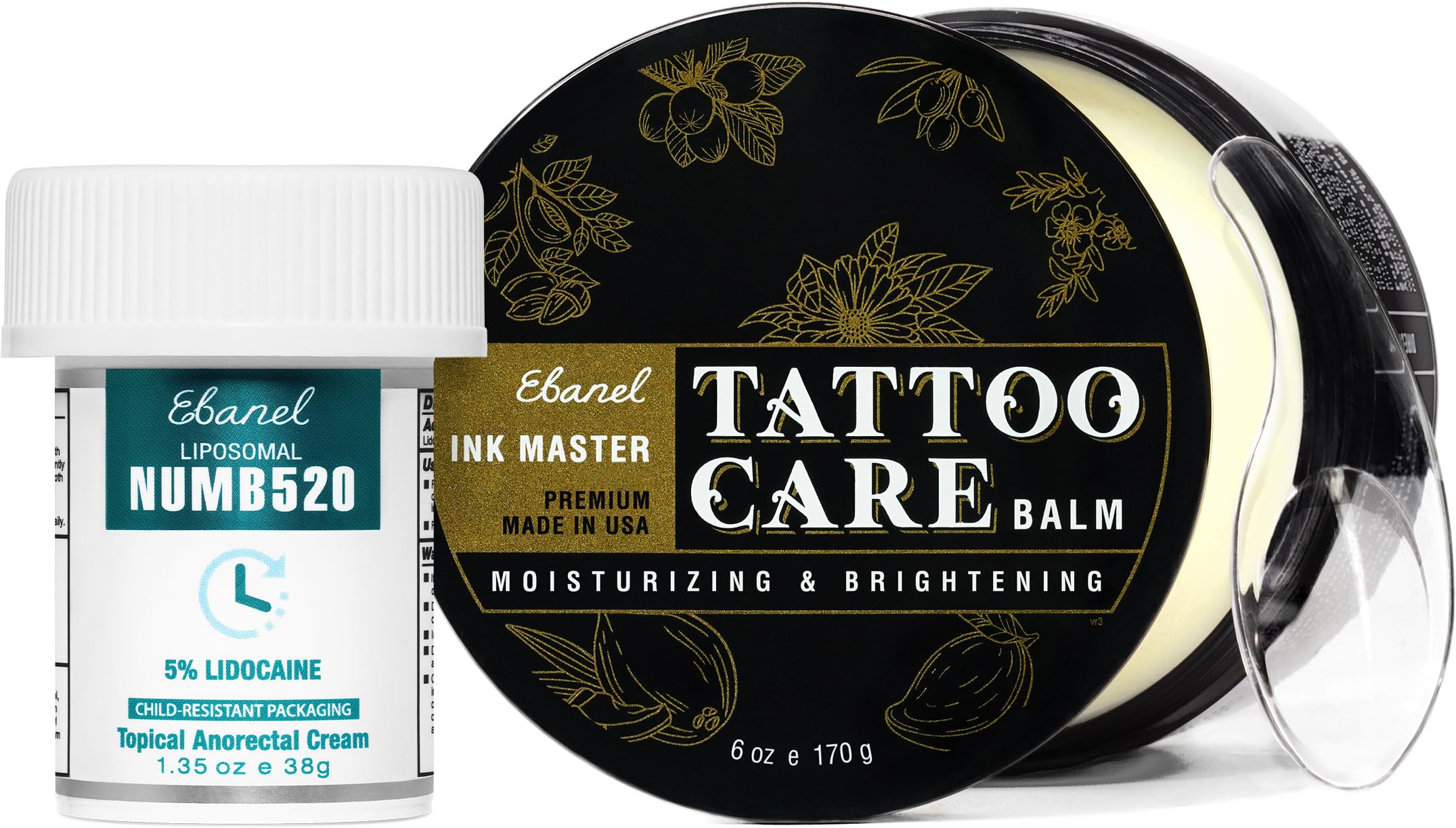 Ebanel Numb520 cream tube ready for quick relief before tattoo sessions.