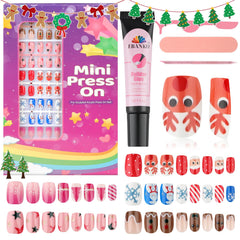 EBANKU Christmas kids nails set with festive shapes for playful nail art