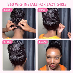Ebarly water-wave hair closeup showcases luxurious texture and natural shine.